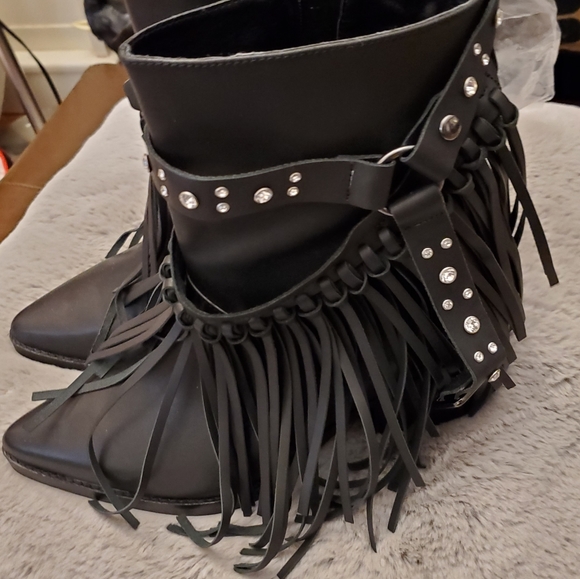 Rebel leather cowboy boots stud anklet size 11 - Picture 1 of 4